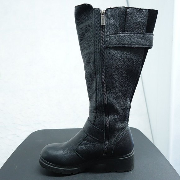 Harley Davidson Motorcycle Boot Women's 6 Black Full Zip High Top Leather Upper - Picture 3 of 12